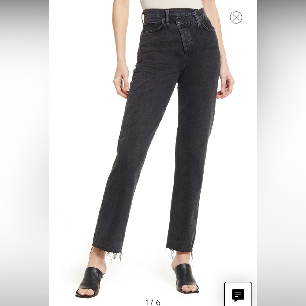 Agolde Black Criss Cross High Waist Jeans Size 27